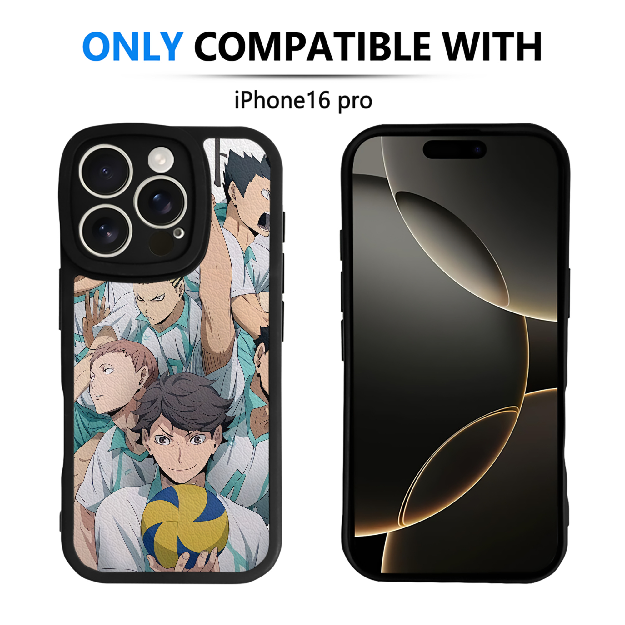 （画像用） ハイキュー!! Haikyu!! 【iPhone 16シリーズ対応】シリコンスマホケース（レザー調） 材質：シリコン